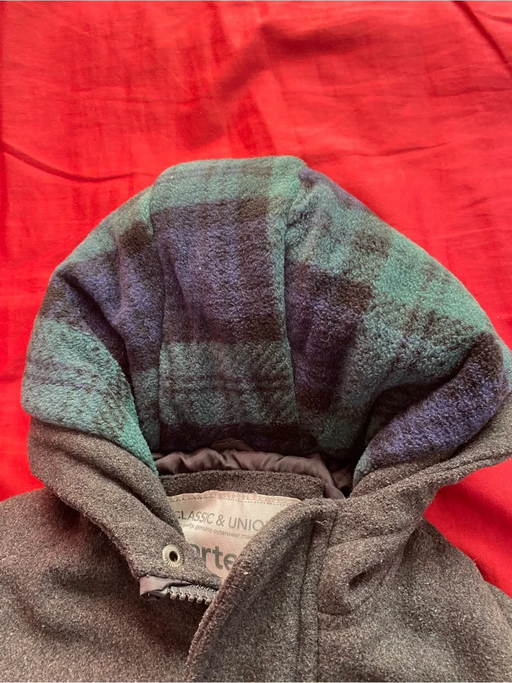 Carter’s Kids Hooded Toggle Coat - Dark Gray Size 12 Months